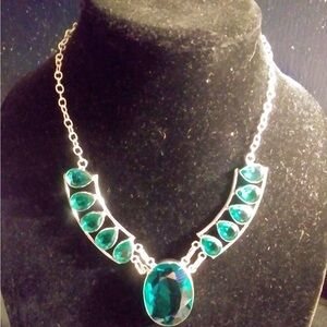 Aqua Apatite 925 Sterling Silver Necklace